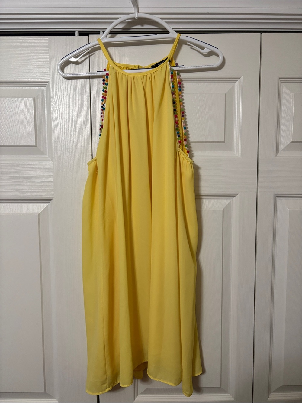 Very J Yellow Maxi Dress with Multicolor Beaded Straps
